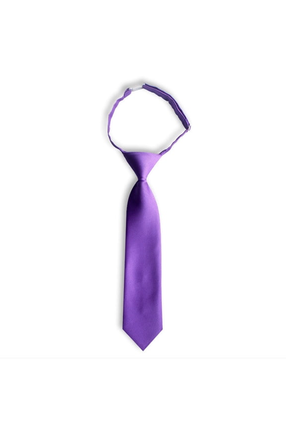 Kids Pre-Tied Solid Color Necktie, Easy Pull No-Tie School Uniform Accessory for Boys & Girls 5-18 Years, Preppy JK Style Formal Wear