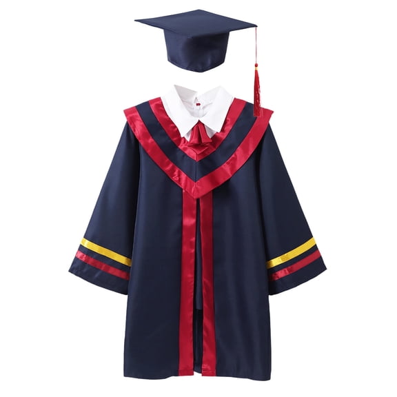 Kids Preschool Graduation Cap And Gown With Tassel Blue Cap And Gown For Kids Class Of 2025 160/XXXL Cute Boy Girl Clothing