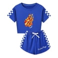 thumbnail image 1 of Kids PrestonPlayz Flame Outfit – Girls Summer 2pc Set with Crop Top and Checkerboard Shorts YouTuber Inspired Clothes, 1 of 4