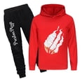 thumbnail image 1 of Kids PrestonPlayz Outfit Set Game Hoodie with Flame Print and Jogger Pants Boys Girls Pullover Tracksuit, 1 of 4