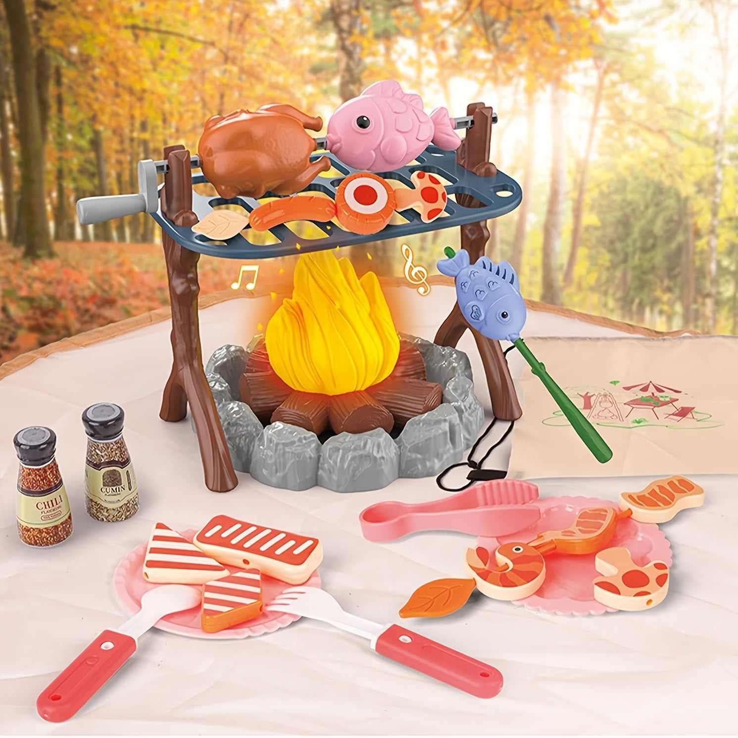 Campfire Set Pretend Play Campfire Kids Pretend Campfire Grill Set