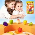 thumbnail image 1 of Kids Pretend Cutting Fruit Vegetable Play Food Toy Set, Toddler Plastic Slicing Play Kitchen Toy, Safe ABS Early Educational Role Play Toy, Birthday Holiday Gift for Boys Girls Ages 4-6, 1 of 6