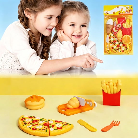 Kids Pretend Cutting Fruit Vegetable Play Food Toy Set, Toddler Plastic Slicing Play Kitchen Toy, Safe ABS Early Educational Role Play Toy, Birthday Holiday Gift for Boys Girls Ages 4-6