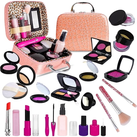 Somnr Kids Makeup Kit for Girl with Make Up Remover - Non Toxic Play Princess Cosmetic Set - Ideal Birthday for Little Girls Ages 3+Year Old Children (Not Real Makeup)
