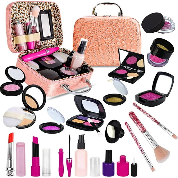 Somnr Kids Makeup Kit for Girl with Make Up Remover - Non Toxic Play Princess Cosmetic Set - Ideal Birthday for Little Girls Ages 3+Year Old Children (Not Real Makeup)