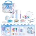 thumbnail image 1 of Kids Pretend Makeup Toy Set, Non-Toxic Fake Cosmetic Play Kit with Eyeshadow Blush Lipstick Brushes Storage Case, Simulation Beauty Styling Playset for Girls Birthday Party Dress Up Gifts, 1 of 6