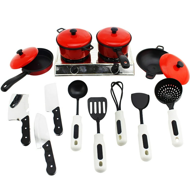 Kids Pretend Play Kitchen Accessories Set, Toddlers Pots and Pans