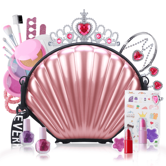 Kids Pretend Play Makeup Set - Includes Cosmetic Bag, Perfect Gift for Little Girls, Ages 3 and Up