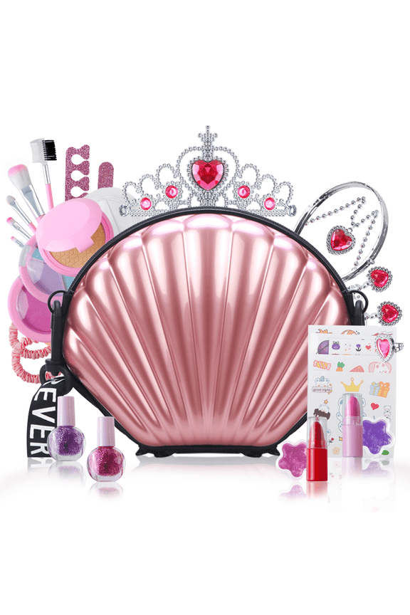 Kids Pretend Play Makeup Set - Includes Cosmetic Bag, Perfect Gift for Little Girls, Ages 3 and Up