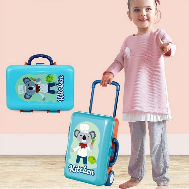 Kids Pretend Play Toy Kitchen Playset, Travel Suitcases Are Easy to Carry  and Store, Holiday and Birthday Gifts for Kids.