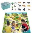 Kids Pretend Play Zoo set, Animals Figurines Playset , with Activity