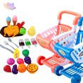 thumbnail image 1 of Kids Pretend Shopping Cart Playset, Simulation Grocery Trolley Toy with Assorted Play Fruits, Vegetables and Food, Grocery Pretend Play House Toys, Supermarket Role Play Toy for Kids Ages 3 and Up, 1 of 7