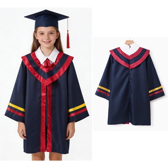 Kids Primary School Graduation Cap and Gown Graduation Blue Cap and ...