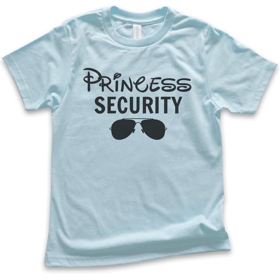 Kids Princess Security Shirt, Youth Kids Boy Girl T-Shirt, Funny Princess Shirt, Princess Vacation Theme Park T, Light Blue, Small