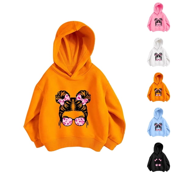Kids Print Personality Hoodie Pullover Sweatshirt No Pocket Long Sleeve Crewneck Casual Sporty Tops