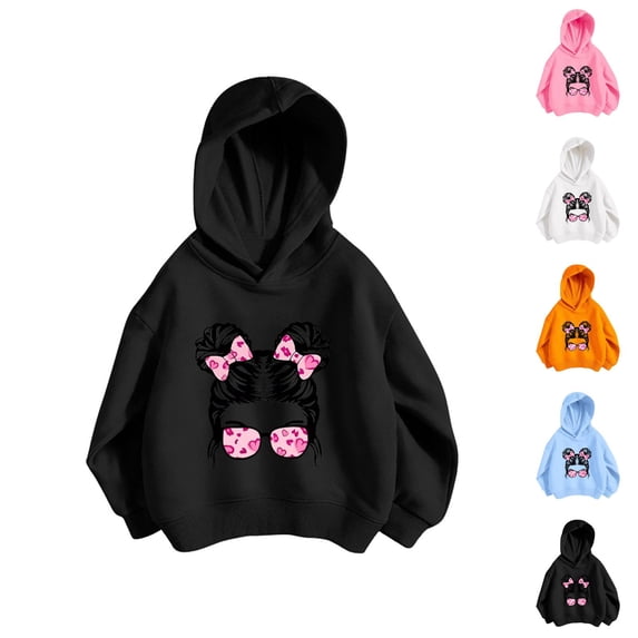 Kids Print Personality Hoodie Pullover Sweatshirt No Pocket Long Sleeve Crewneck Casual Sporty Tops