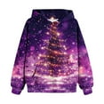 thumbnail image 1 of Kids Print Pullover Hoodies Christmas Children's Shirt Long Sleeved Pattern T-shirt Printed Round Neck Short Top Boys and Girls Aged Hooded Sweatshirt Purple 9 Years, 1 of 3
