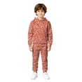 thumbnail image 1 of Kids Printed Hooded Long Sleeve Top and Pants Set, Fashionable Casual Two Piece Outfit, Comfortable Playwear for Boys Girls Daily Wear, 1 of 3