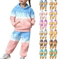 thumbnail image 1 of Kids Printed Hoodie Set - Pullover Hooded Sweatshirt & Matching Joggers, Fun & Comfy Casual Outfit for Boys & Girls Purple 120, 1 of 4