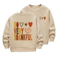 thumbnail image 1 of Kids Printed Round Neck Long Sleeve Fleece Pullover Sweatshirt Casual Comfortable Thanksgiving Love Design No Hood Top for Children Holiday Home Wear Kids Fleece Top, 1 of 5