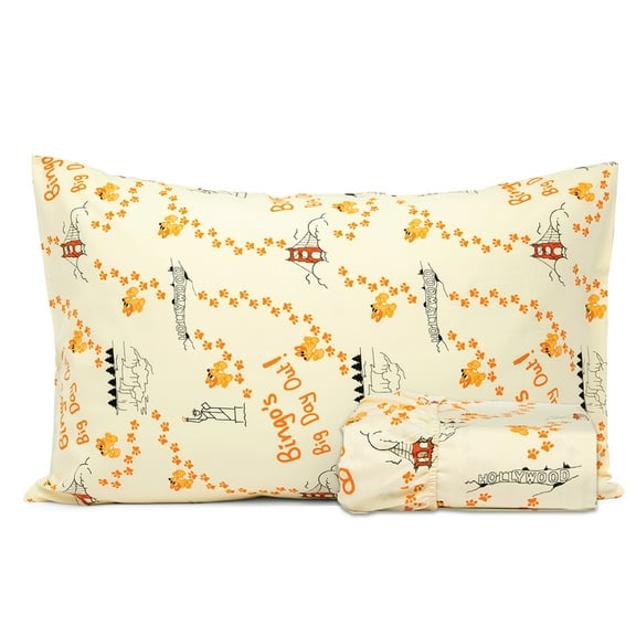 Top Cotton 2 Piece Twin Sheet Set - 210TC 100% Cotton Sheets with Deep Pockets (Bingo's Day)