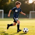 thumbnail image 1 of Kids Printed Soccer Set, Youth Short Sleeve Sports Uniform Kit with T-Shirt, Shorts and Socks for Boys Girls, School Athletic Training & Daily Casual Wear, 1 of 4