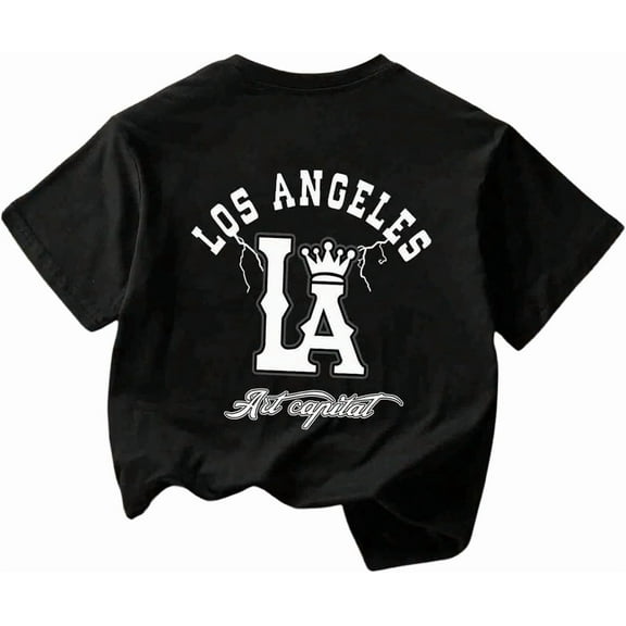 Kids' Printed T-Shirt Soft and Comfortable Crew Neck Short Sleeve Casual Style