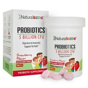 Kids Probiotics for Digestive Health & Immune Support   Childrens Chewable Tablets, Strawberry Flavor
