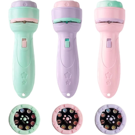 Kids Projection Flashlight, 3 Pack, 40 Patterns Bedtime Learning Night Light, Story Projector for Walls Ceilings, Indoor Home Camping Bedroom(Q)
