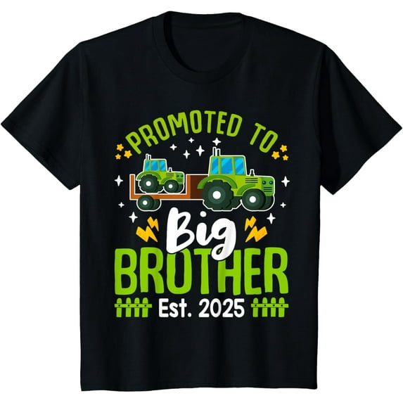 Kids Promoted to Big brother 2025 Farm Tractor Boys Toddlers T-Shirt