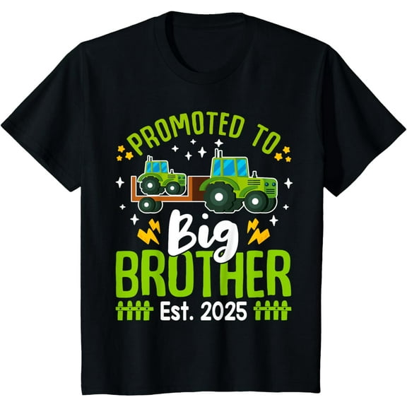 Kids Promoted to Big brother 2025 Farm Tractor Boys Toddlers T-Shirt
