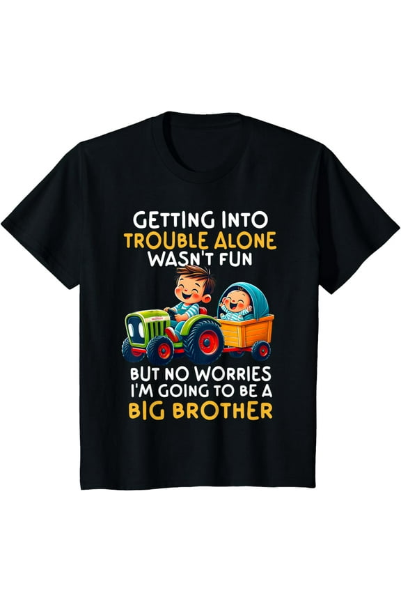 Kids Promoted to Big brother 2025 Funny Tractor Boys Big Brother T-Shirt