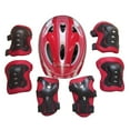 thumbnail image 1 of Kids Protective Gear Set - 2 Knee Pads + 2 Elbow Pads + 2 Wrist Guards + 1 Helmet - for Skateboard Scooter Bike Cycling Skiting, for Boys Girls Ages 3-9, Kids Helmet and Pads Set, Sport Gear, Red1, 1 of 4