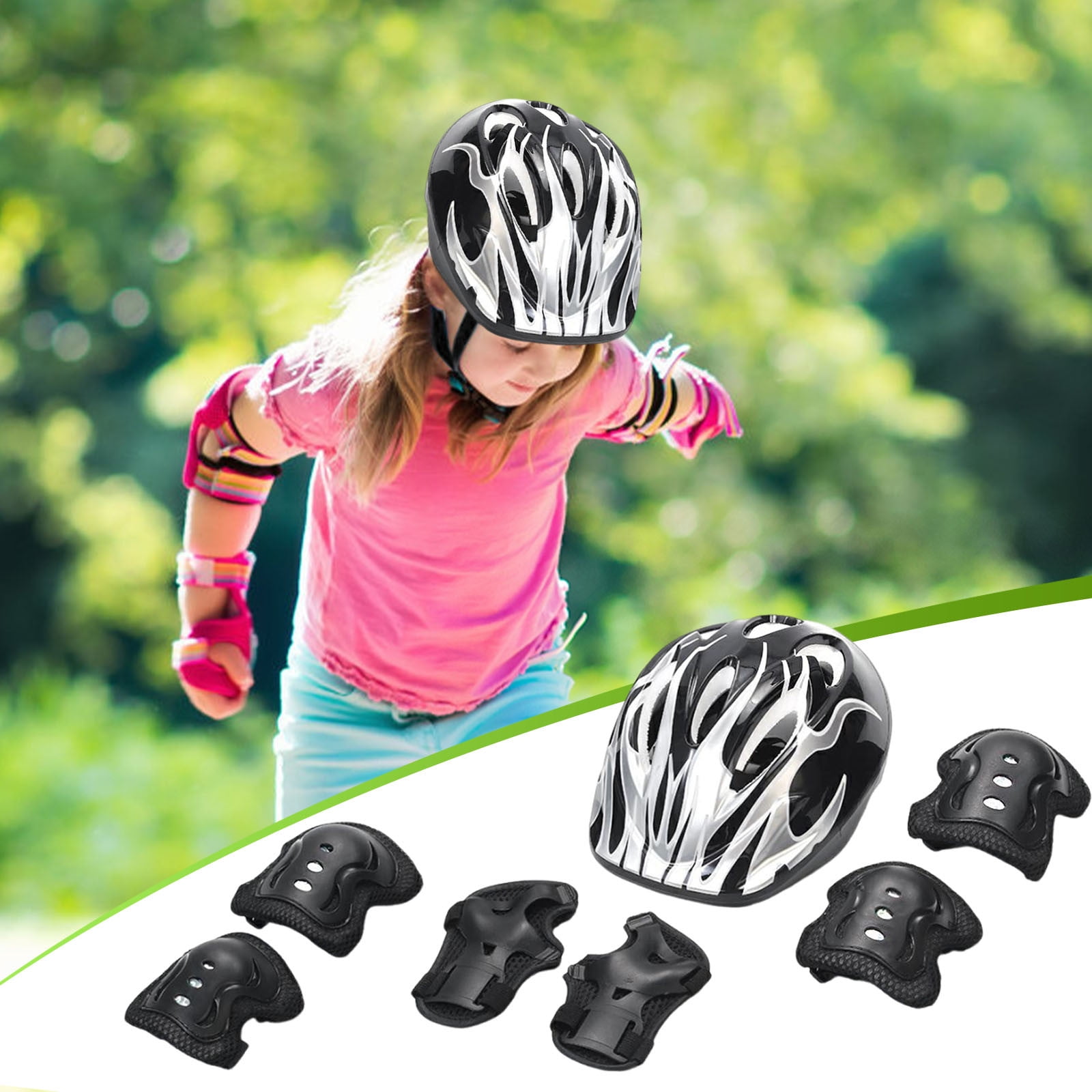 bike helmet pads & gloves 7 piece set SM7 22.06 Regular Cheek Pad Size Note 7Pcs/Set Roller Skating Kids Boy