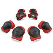 Kids Protective Gear Set Knee Pads for Kids 2-8 Years Toddler Knee and Elbow Pads with Wrist Guards 3 in 1 for Skating Cycling Bike Rollerblading Scooter-Red