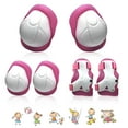 thumbnail image 1 of Kids Protective Gear Set Knee Pads for Kids 3-14 Years Toddler Knee and Elbow Pads with Wrist Guards 3 in 1 for Skating Cycling Bike Rollerblading Scooter-PINK, 1 of 8