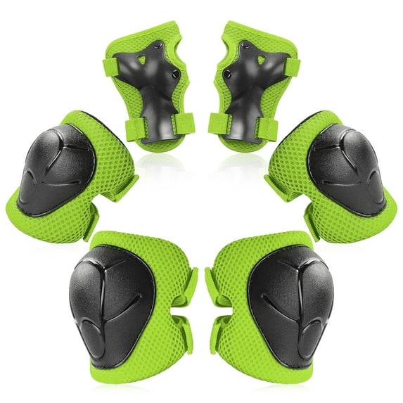 Kids Protective Gear Set, Knee Pads for Kids 2-8 Years Toddler, Knee and Elbow Pads with Wrist Guards for Skating Cycling Bike, Green