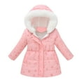 thumbnail image 1 of Kids Puffer Jacket Girls Winter Coats with Pocket Zipper Hooded Coat Warm and Windproof Kids Winter Jacket for Teen Girls 4-5 Years, 1 of 7
