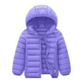 thumbnail image 1 of Kids Puffer Coat Toddler Winter Coat With Pocket Zipper Hooded Coat Solid Color Long Sleeve Toddler Jacket for Toddler 13-14 Years, 1 of 3
