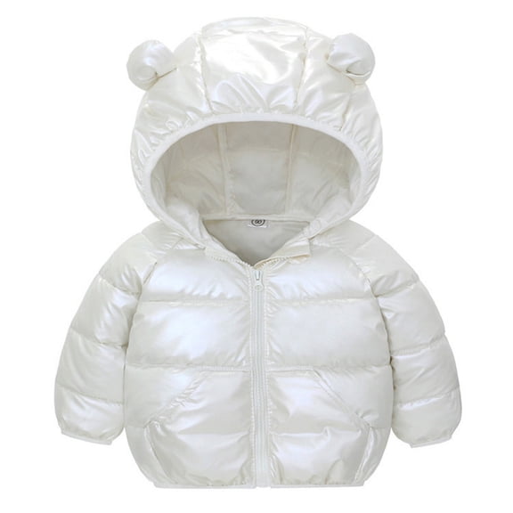 Kids Puffer Coat – Warm Quilted Winter Jacket with Bear Ear Hood for Boys & Girls