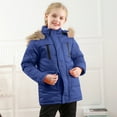 thumbnail image 1 of Kids Puffer Coat Winter Coats for Girls with Pocket Zipper Hooded Coat Windproof Warm Toddler Jacket for Teen 7-8 Years, 1 of 5