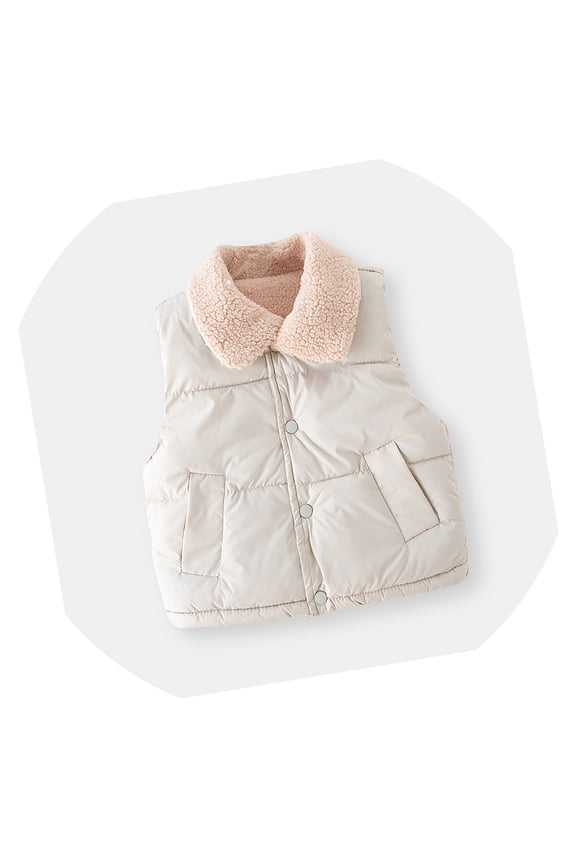 Kids Puffer Down Vest Kids Boys Girls Winter Vest Light Weight Down Vest with Button Down Cute Jackets Sleeveless Girls' Fashion 5-6 Years