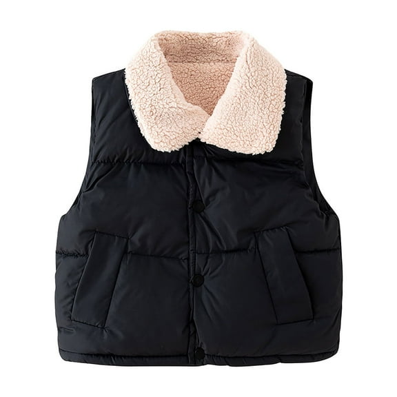 Kids Puffer Down Vest Kids Girls Winter Vest Light Weight Down Vest with Button Down Cute Jacket Sleeveless Child Puffer Jacket 3-4 Years