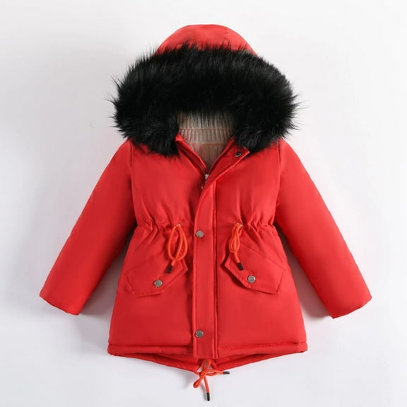 Kids Puffer Jacket Girls Winter Coats With Pocket Zipper Winter Hoodies Coat Warm Windproof Kids Winter Jacket for Toddler 8-9 Years