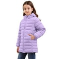 thumbnail image 1 of Kids Puffer Jacket Packable Lightweight Girls Boys Full Zip Hooded Warm Winter Down Coat with Pockets 4-15 Years (5 Years, Purple), 1 of 7