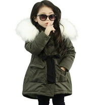 Kids Puffer Jacket Girls Winter Coats with Pocket Zip up Winter Hoodies Coat Windproof Warm Child Puffer Jacket for Little Girls 11-12 Years