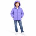 thumbnail image 1 of Kids Puffer Jacket for Boys Girls, Hooded Lightweight Warm Quilted Coat, Purple Size 8-10, 1 of 7
