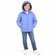 thumbnail image 1 of Kids Puffer Jacket for Boys Girls, Hooded Lightweight Warm Quilted Coat, Sky Blue Size 7-8, 1 of 7