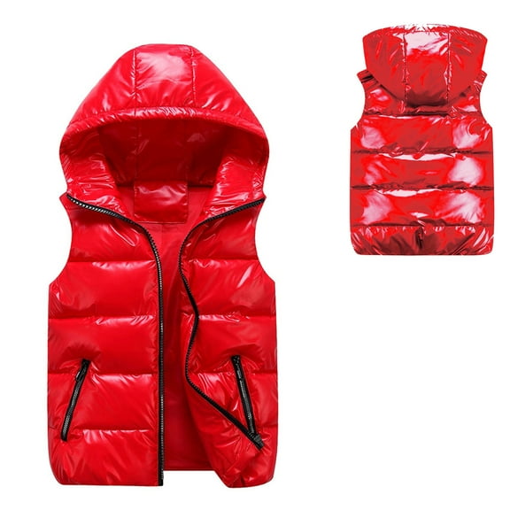 Kids Puffer Vest Boys Winter Vest Hooded Jacket Sleeveless Lightweight Puffer Jacket Child Down Jacket for Boys 3-4 Years