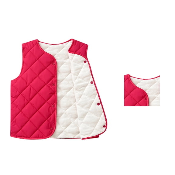 Kids Puffer Vest Cotton Girls' Outerwear Vests Girls Winter Clothes Girls Puffer Vest Size 6-8 Years